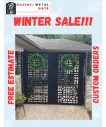 Contemporary Dual Entry Metal Gate Ornamental Iron Garden Entry Modern_7... - $2,869.37 CAD