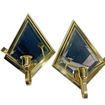 2 PartyLite Infinity Candle Wall Sconce Brass Beveled Mirror No Front Glass - £20.06 GBP