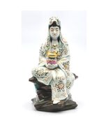 Rare Asian porcelain Guan Yin Figurine atop a rocky pedestal holding a C... - €253,43 EUR Rare Asian porcelain Guan Yin Figurine atop a rocky pedestal holding a C... - €253,43 EUR