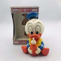 Vintage 1984 Walt Disney Baby Donald Duck Hug Ems Plastic Squeeze Toy w/ Box  - £9.74 GBP