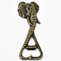 South African Cast Zinc w Antique Brass Finish Elephant Trunk Bottle Opener - £3.94 GBP