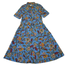 NWT Sézane Jeanne in Imprime Blue Spring Floral Linen Midi Shirt Dress 36 / US 4 - £132.34 GBP