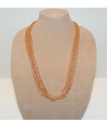 UNBRANDED GOLD HASKELL STYLE DESIGNED MULTI STRAND SEED BEAD NECKLACE GUC - $14.99