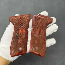 Beretta 92/96 Full-Size Punisher Skull Wood Grips for 92FS/92F - High Qu... - $39.59