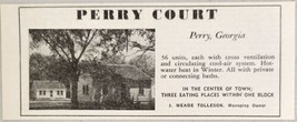 1948 Print Ad Perry Court Motel Hotel 56 Units in Perry,Georgia - £7.73 GBP