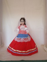 Spanish Doll, 15 inch Black hair dress up doll in handmade outfit. - £27.32 GBP