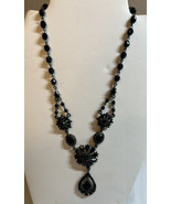 GRAZIANO ~ Midnight In Paris Black Beaded Gothic Or Victorian Necklace - £31.50 GBP