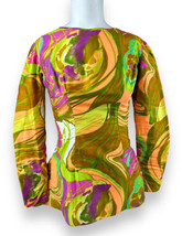 Vtg 60s 70s Multi Swirl Mod GoGo Tunic Dress Retro Groovy Zipper Back 32” Bust - £35.32 GBP