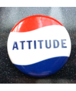 Vintage Pepsi-Cola ATTITUDE Pin Pepsi Red White Blue Logo Swirl Round 2.25&quot; - £17.20 GBP