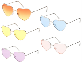 Heart Shape Love Womens Elegant Metal Frame Sunglasses Retro Vintage Des... - £7.82 GBP