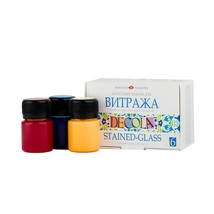 Decola Stained-Glass Paint Set 6 colors х 20 ml by Nevskaya Palitra Russia - £25.08 GBP