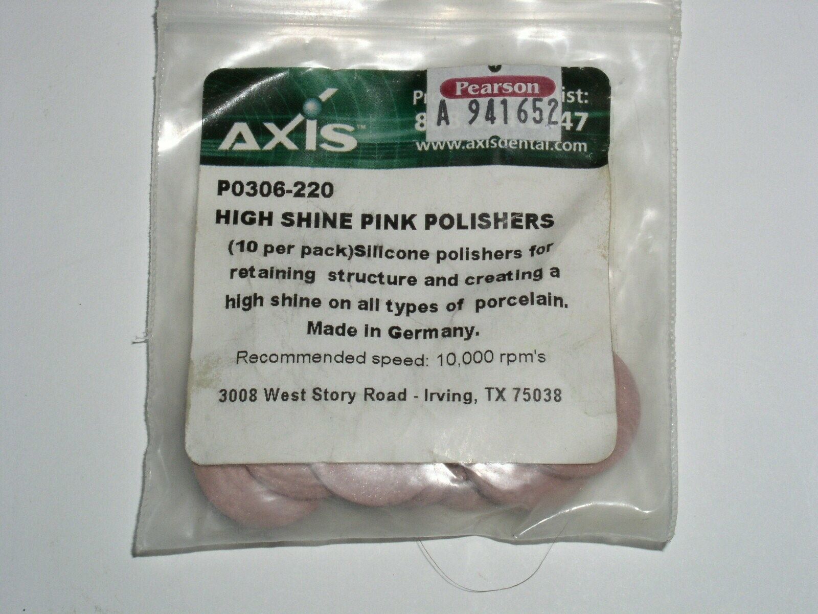 Axis High Shine Pink Polishers Dental Lab Porcelain Germany Quantity 9 - $12.99