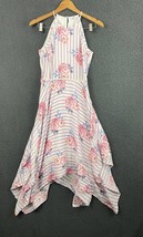 Striped Floral Summer Dress SMALL Scarf Flowy Lining Candie&#39;s Women&#39;s  - £10.79 GBP