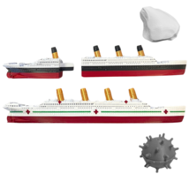 2 pk Split In Half Titanic &amp; Britannic Bath Boat And Pool Toy - $45.99