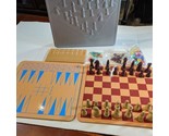 11&quot; By 11&quot; Chess Board And Pieces - Missing One King Checkers TIC TAC TO... - $12.82