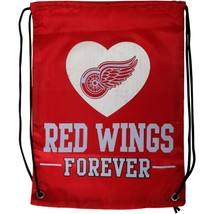 Detroit Red Wings ❤ Forever NHL Hockey Nylon Drawstring Backpack Gym Bag - $12.34