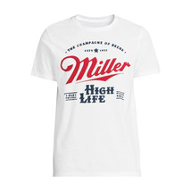 Miller High Life Men&#39;s Logo Graphic T-Shirt, White Size M(38-40) - £12.21 GBP