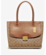 NWT Coach Women Signature Avary Tote Khaki Saddle $495.00 - $304.49 CAD