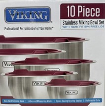 Viking 10-Piece Stainless Steel Mixing Bowl Set Prep and Serving Bowl Se... - $91.58