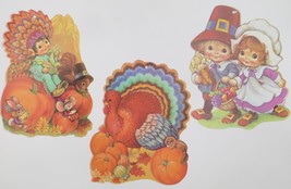 Thanksgiving Fall Die Cut Decoration Eureka USA Lot Pilgrim Pumpkin Indian  - £11.99 GBP