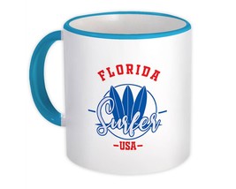 Florida USA : Gift Mug Surfer Tropical Souvenir Travel - £12.43 GBP