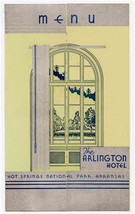 The Arlington Hotel Menu Hot Springs National Park Arkansas 1953 - £198.29 GBP