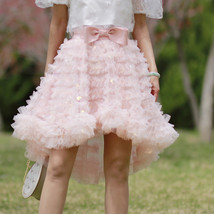 Women Girl White Short Tulle Skirt High Low Layered Princess Outfit Plus Size image 2