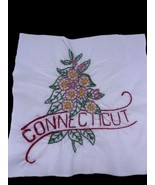 Connecticut Embroidered Quilted Square Frameable Art State Needlepoint V... - €18,88 EUR