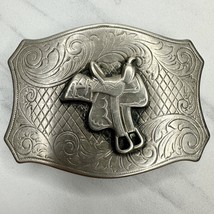 Western Saddle Silver Tone Belt Buckle - $19.79
