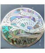 TAXCO VINTAGE 925 STERLING SILVER MOTHER OF PEARL CHAMELEON BROOCH PENDA... - $104.19 CAD