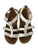 ABEO Womens Shoes BEA Braided Comfort Sandal White T-strap Sz 9N - £18.87 GBP