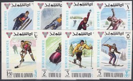 Zayix Umm Al Qiwain Uae Mi 233B-240B Mnh Impf Winter Olympics Skiing Sports - £6.59 GBP