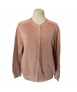 Mon Repos Vintage Cardigan Pink Button Front Long Sleeve Sweater Women&#39;s... - €29,73 EUR