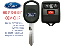 New Ford H92 SA 80 BIT OEM Original Chip + 3 button Remote Best Quality  A++ - £14.67 GBP
