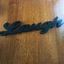 Black Painted Wood Script Word LAUGH Wall Plaque Sign – 21 x 5.5 inches ... - £8.12 GBP