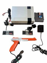 Original NES Console, 2 Controllers, Game,Zapper Repolished Pins Authentic Works - $157.41