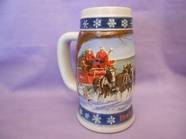 Budweiser Anheuser Bush 1995 Holiday Beer Stein Featuring The Clydesdale Horses - $11.52
