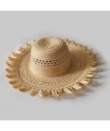 Handmade Women Real Straw Hat Made in Guatemala Size 56( Medium ) decorated - £12.97 GBP