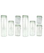 Set of 8 Glass Storage Jars with Silicone Sealing Hinged Lids, 4 Sizes -... - $34.99