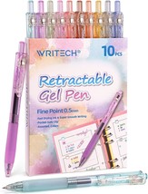 Writech Retractable Gel Pens Quick Dry Ink Pens Fine Point 0.5Mm, Multicolor - £24.65 GBP