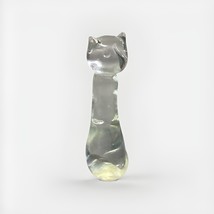 Vintage Glass Cat Figurine Paperweight - 7.25”H - $19.79