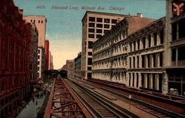 VINTAGE CHICAGO &quot;I WILL&quot; LOGO POSTCARD-ELEVATED LOOP, WARBASH, AVE. CHIC... - £4.27 GBP