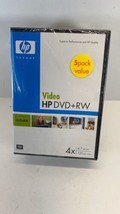 HP Video DVD + RW 5 Pack With Hard Cases New  - $9.85