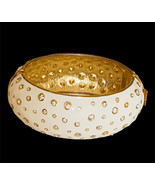 Banana Republic White Enamel crystal  Gold Hinge Women’s Bangle - $27.33 CAD