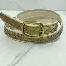 Vintage Metallic Padded Leather Belt Size Small S - £13.44 GBP
