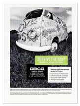 Geico Insurance 60s Groovy Volkswagen Bus 2007 Full-Page Print Magazine Ad - £7.58 GBP