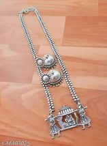 Silver Oxidized Asian Women Necklace Set Boho Fashion Jewelry Wedding Gift - $28.86
