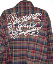 Satin In THE HOOD Men&#39;s 2XL Plaid Long Sleeve Embroidered Shirt streetwear - $12.86