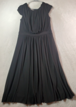 Evan Picone Long Maxi Dress Women Size 8 Black Sleeveless Round Neck Back Zipper - £16.54 GBP