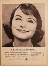 1953 Print Ad Bell Telephone System Long Distance Lady Feels Wonderful - £12.60 GBP